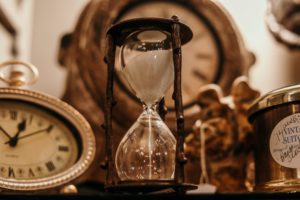 Antique Classic Clock & Hourglass